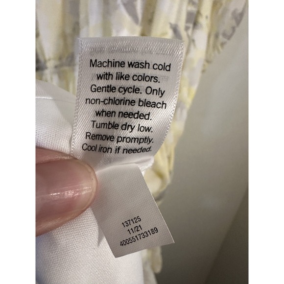 Nine West Womans Cottagecore Floral Maxi Dress Size 2X Boho Beachy Yellow Lined - Picture 4 of 15